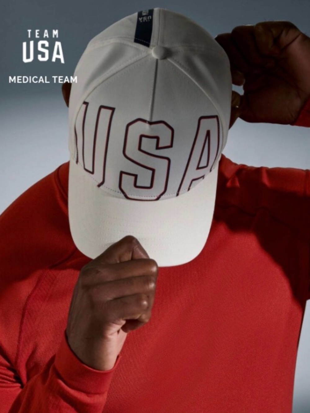 FIGS Team USA off white baseball cap NWT